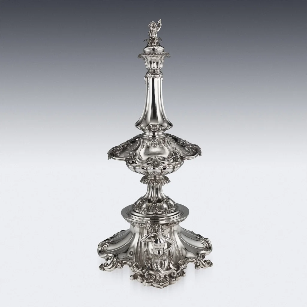 Pushkin Antiques - ANTIQUE 19thC VICTORIAN EXCEPTIONAL SOLID SILVER EWER & STAND, BARNARDS c.1861 - 04.jpg