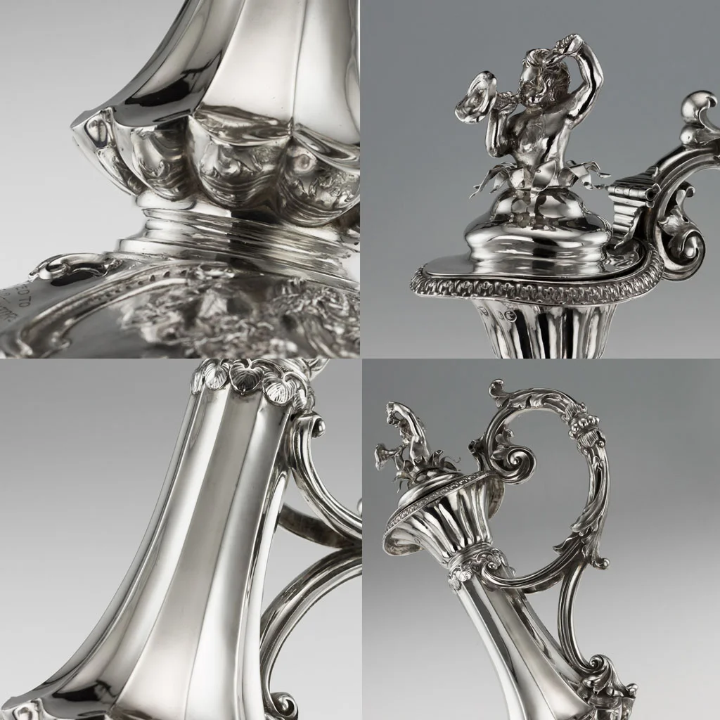Pushkin Antiques - ANTIQUE 19thC VICTORIAN EXCEPTIONAL SOLID SILVER EWER & STAND, BARNARDS c.1861 - 08.jpg