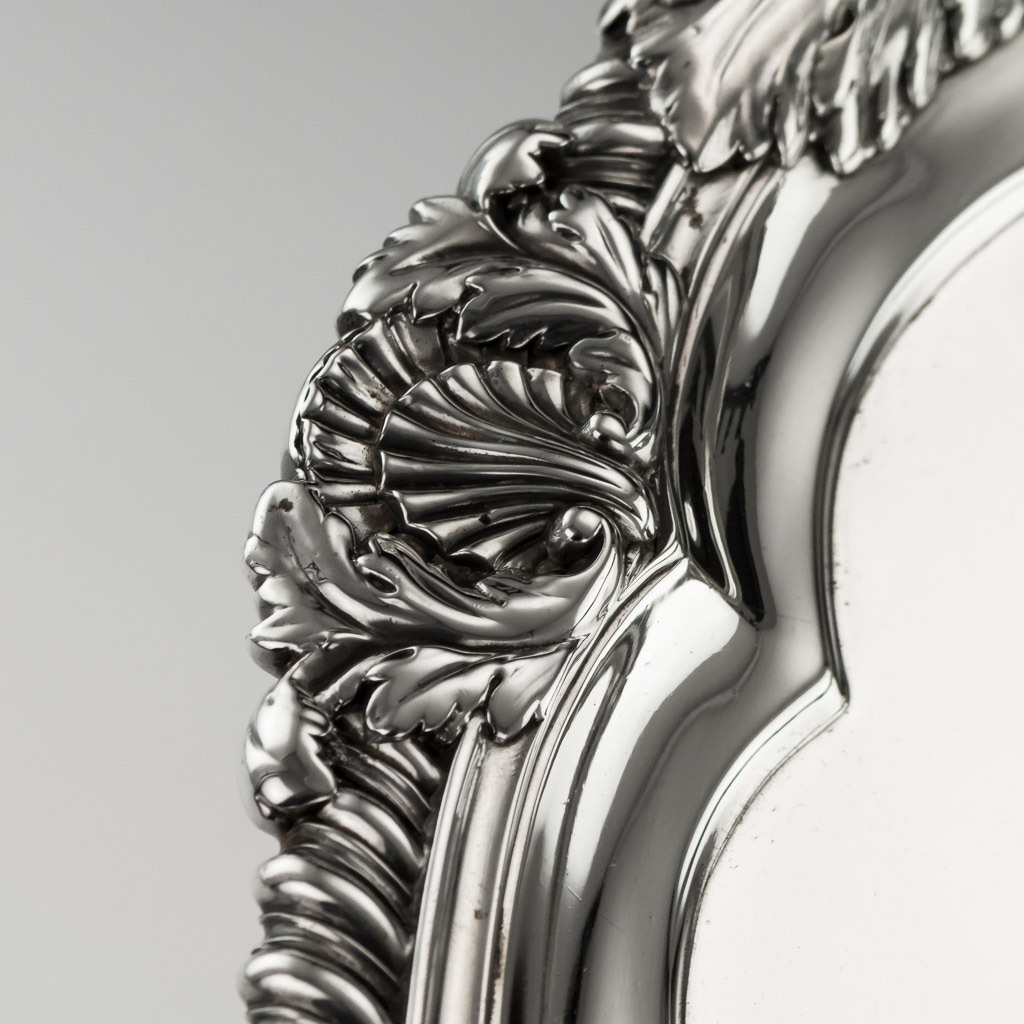 Pushkin Antiques ANTIQUE 19thC GEORGIAN SOLID SILVER CRESTED TRAY, JOHN BRIDGE c.1824 - 06.jpg