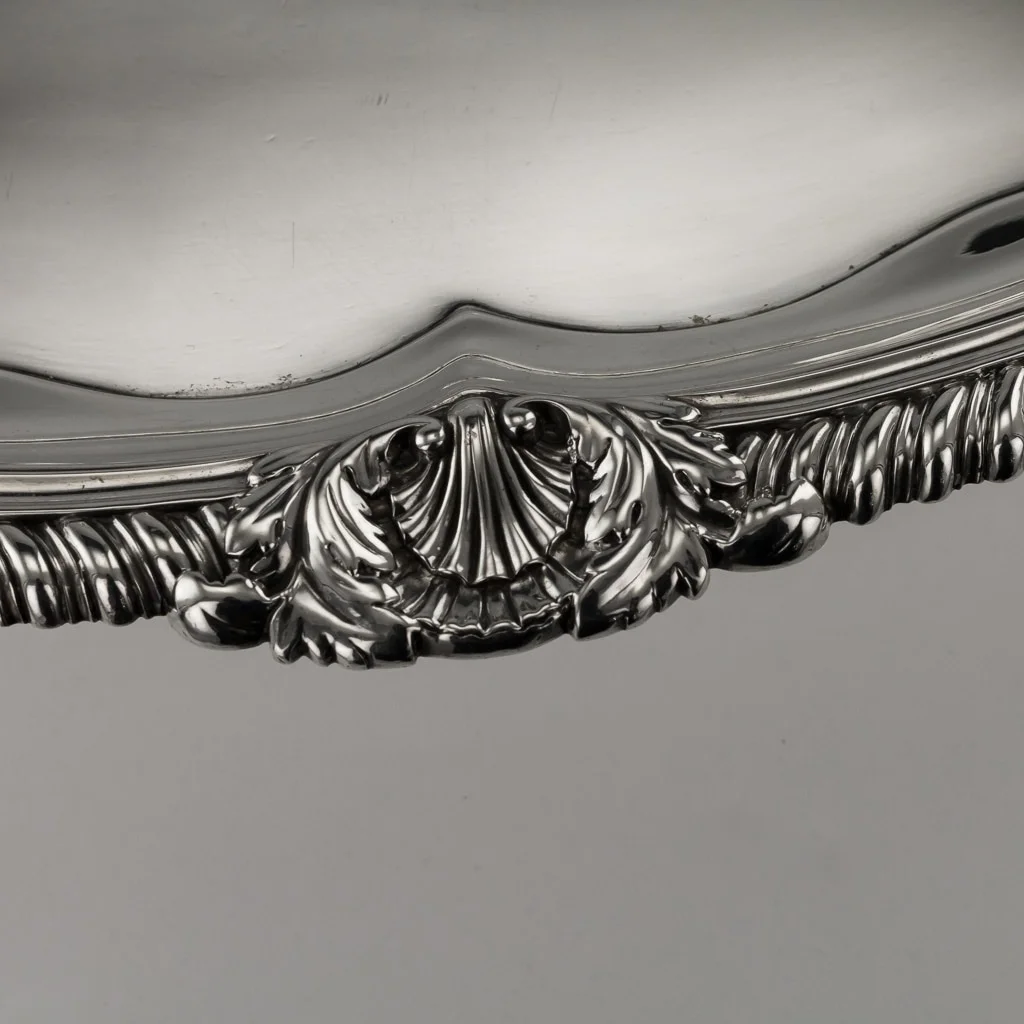 Pushkin Antiques ANTIQUE 19thC GEORGIAN SOLID SILVER CRESTED TRAY, JOHN BRIDGE c.1824 - 07.jpg
