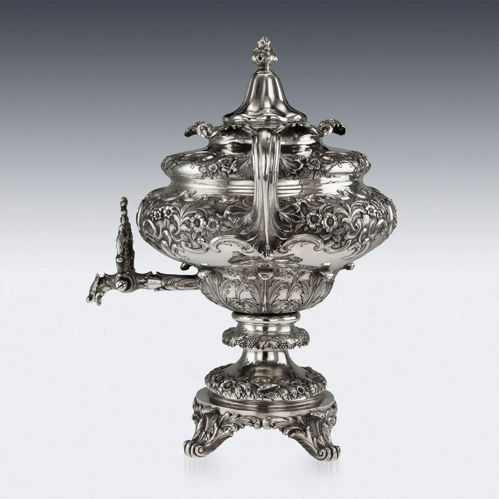 Pushkin Antiques - ANTIQUE 19THC SCOTTISH SOLID SILVER HOT WATER URN : SAMOVAR, WHIGHTON C.1836 - 02.jpg