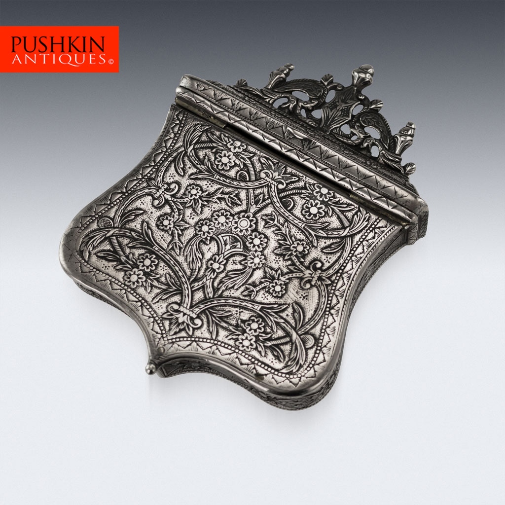 Pushkin Antiques - ANTIQUE 19thC OTTOMAN SOLID SILVER & NIELLO PALASKA CARTRIDGE BELT BOX c.1840 - 01.jpg