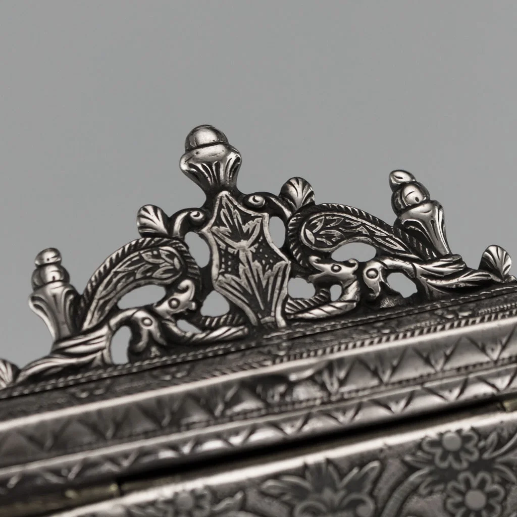 Pushkin Antiques - ANTIQUE 19thC OTTOMAN SOLID SILVER & NIELLO PALASKA CARTRIDGE BELT BOX c.1840 - 06.jpg