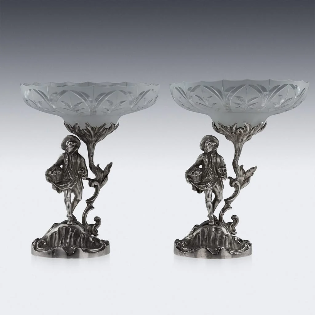 ANTIQUE 19thC VICTORIAN SOLID SILVER PAIR OF FIGURAL COMPORTS, C & G FOX c.1852 - 2.jpg