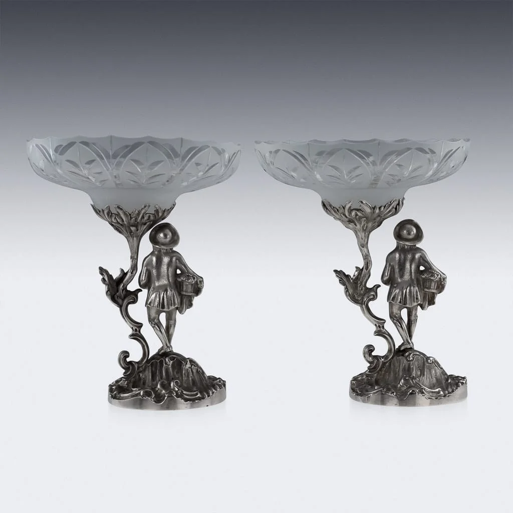 ANTIQUE 19thC VICTORIAN SOLID SILVER PAIR OF FIGURAL COMPORTS, C & G FOX c.1852 - 4.jpg