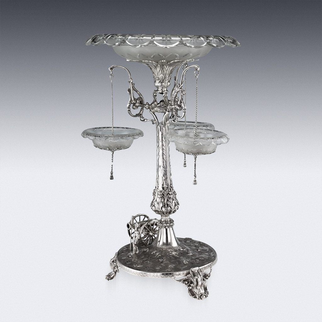Pushkin Antiques - ANTIQUE 19thC VICTORIAN SOLID SILVER ROYAL ARTILLERY CENTREPIECE c.1874 - 02.jpg