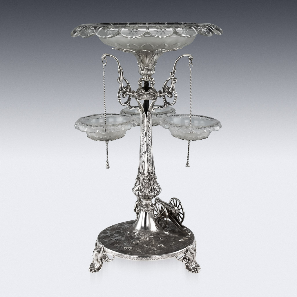 Pushkin Antiques - ANTIQUE 19thC VICTORIAN SOLID SILVER ROYAL ARTILLERY CENTREPIECE c.1874 - 03.jpg