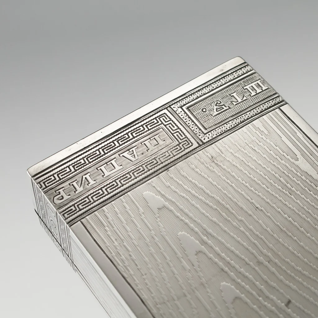 Pushkin Antiques - ANTIQUE 20thC RUSSIAN SOLID SILVER TROMPE L'OEIL CIGAR BOX, OVCHINNIKOV c.1900 - 08.jpg