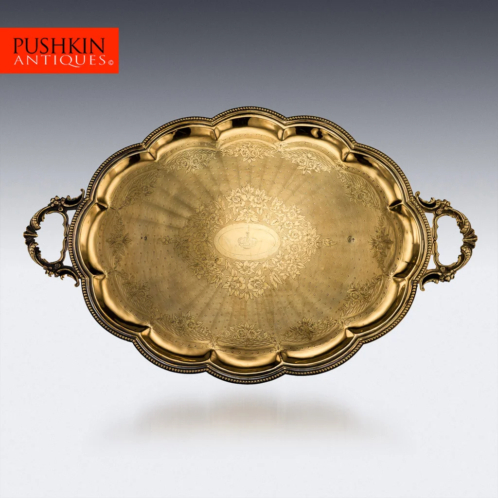 ANTIQUE 19thC OTTOMAN EMPIRE SOLID SILVER MASSIVE AZNAVOUR TRAY, TURKEY c.1890.jpg