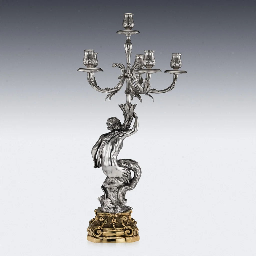 Pushkin Antiques - ANTIQUE 20thC ITALIAN EUGENIO AVOLIO SOLID SILVER CANDELABRA, NAPLES c.1930 - 04.jpg