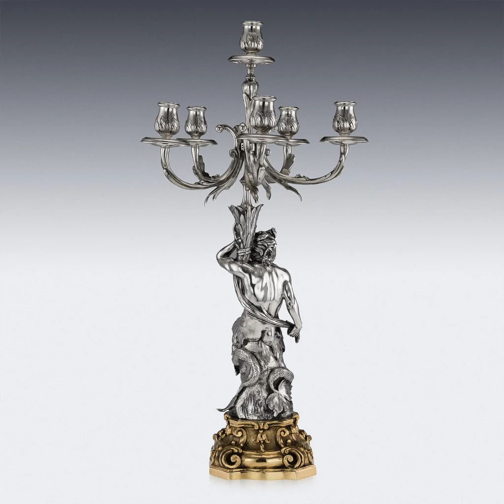 Pushkin Antiques - ANTIQUE 20thC ITALIAN EUGENIO AVOLIO SOLID SILVER CANDELABRA, NAPLES c.1930 - 08.jpg