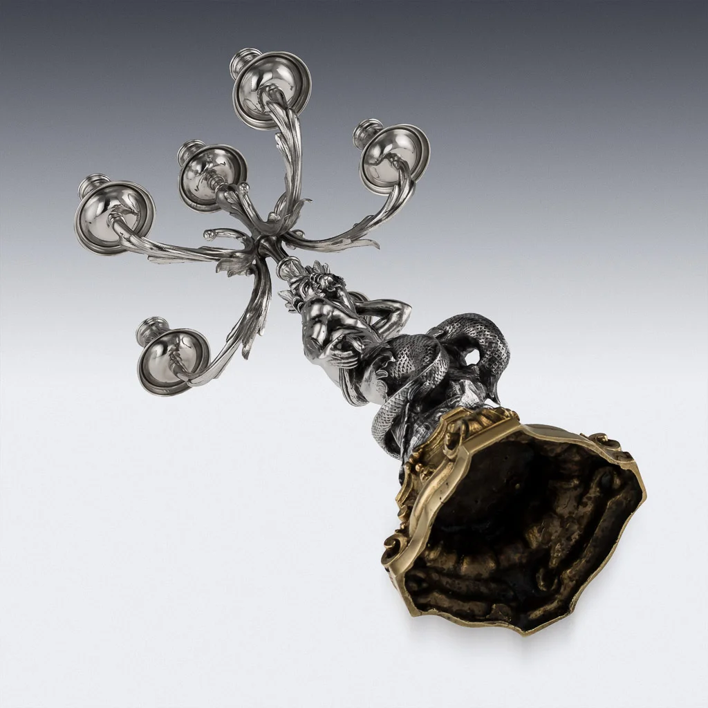 Pushkin Antiques - ANTIQUE 20thC ITALIAN EUGENIO AVOLIO SOLID SILVER CANDELABRA, NAPLES c.1930 - 10.jpg