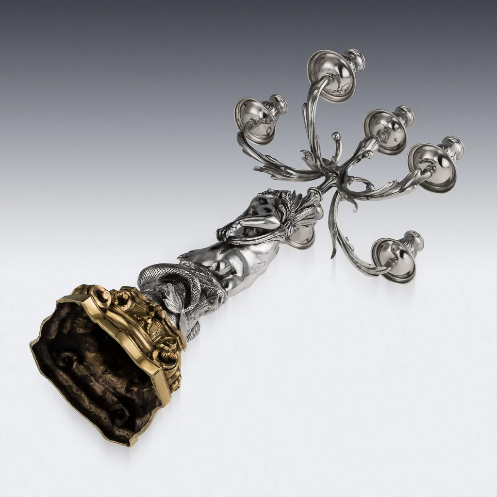 Pushkin Antiques - ANTIQUE 20thC ITALIAN EUGENIO AVOLIO SOLID SILVER CANDELABRA, NAPLES c.1930 - 13.jpg