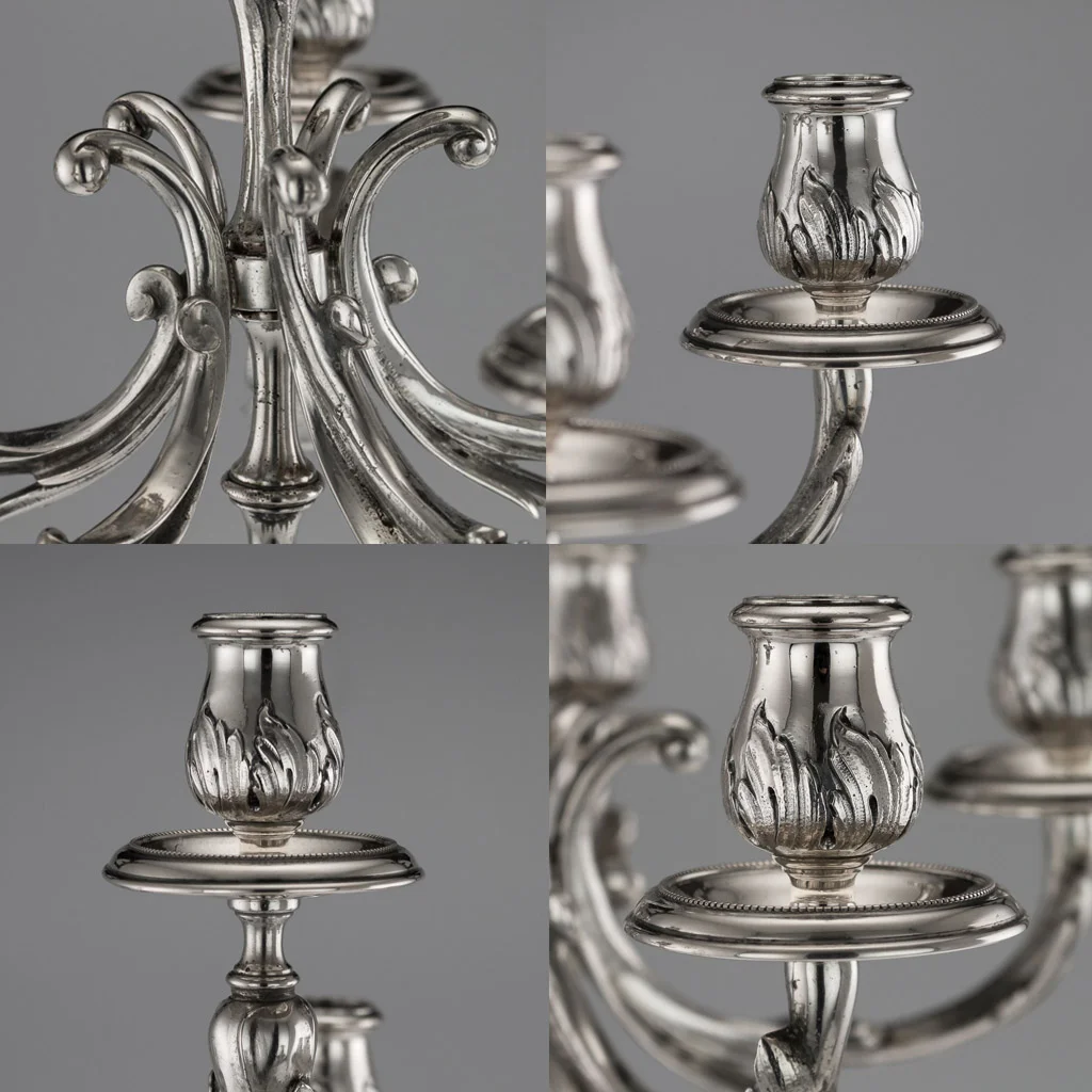Pushkin Antiques - ANTIQUE 20thC ITALIAN EUGENIO AVOLIO SOLID SILVER CANDELABRA, NAPLES c.1930 - 14.jpg