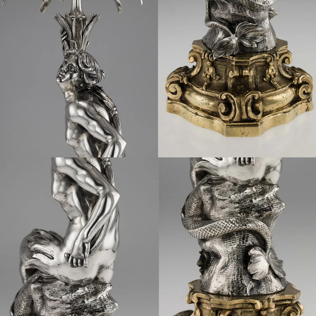 Pushkin Antiques - ANTIQUE 20thC ITALIAN EUGENIO AVOLIO SOLID SILVER CANDELABRA, NAPLES c.1930 - 16.jpg