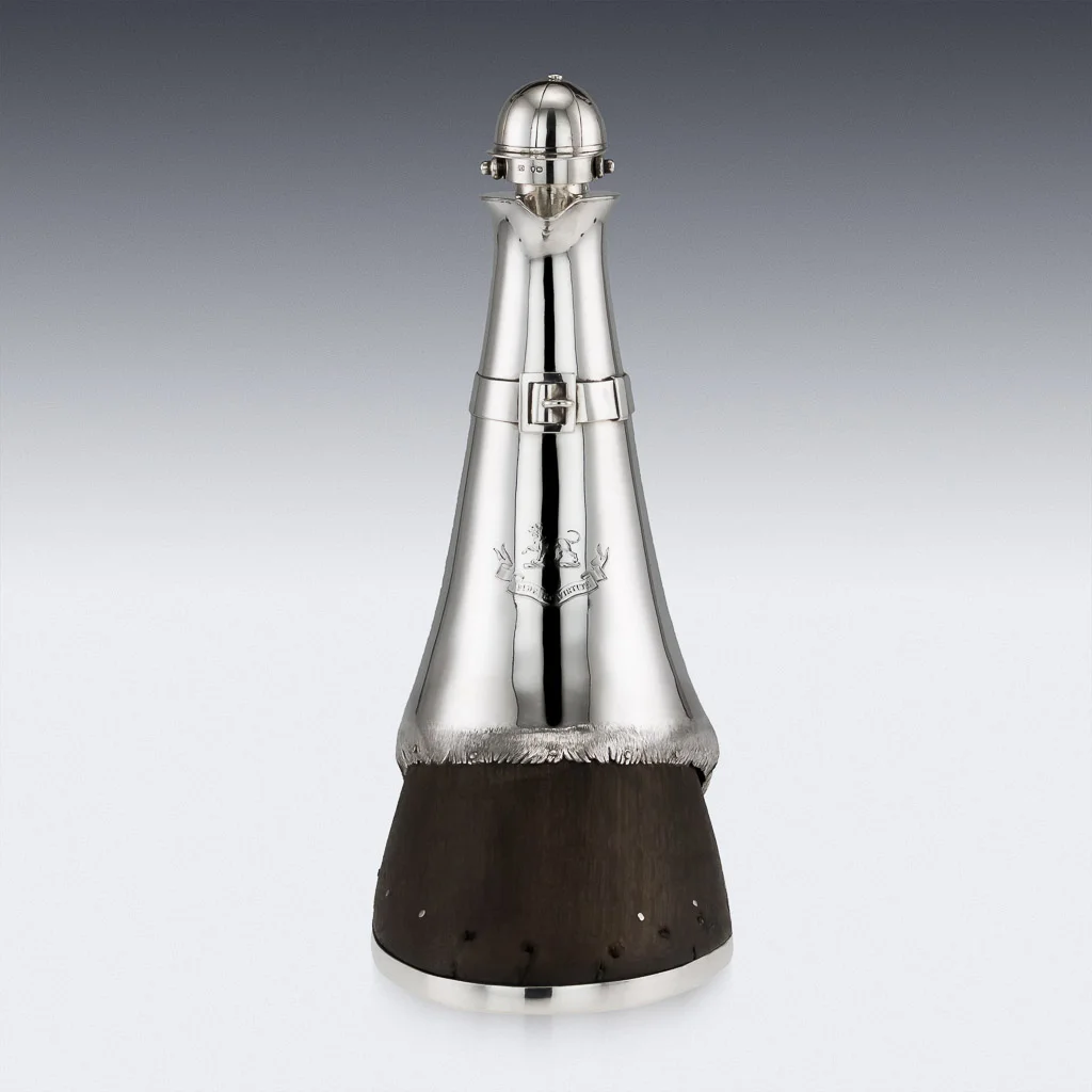 PUSHKIN ANTIQUES - ANTIQUE 19thC VICTORIAN PRIME MINISTERS SOLID SILVER NOVELTY DECANTER c.1883 - 5.jpg