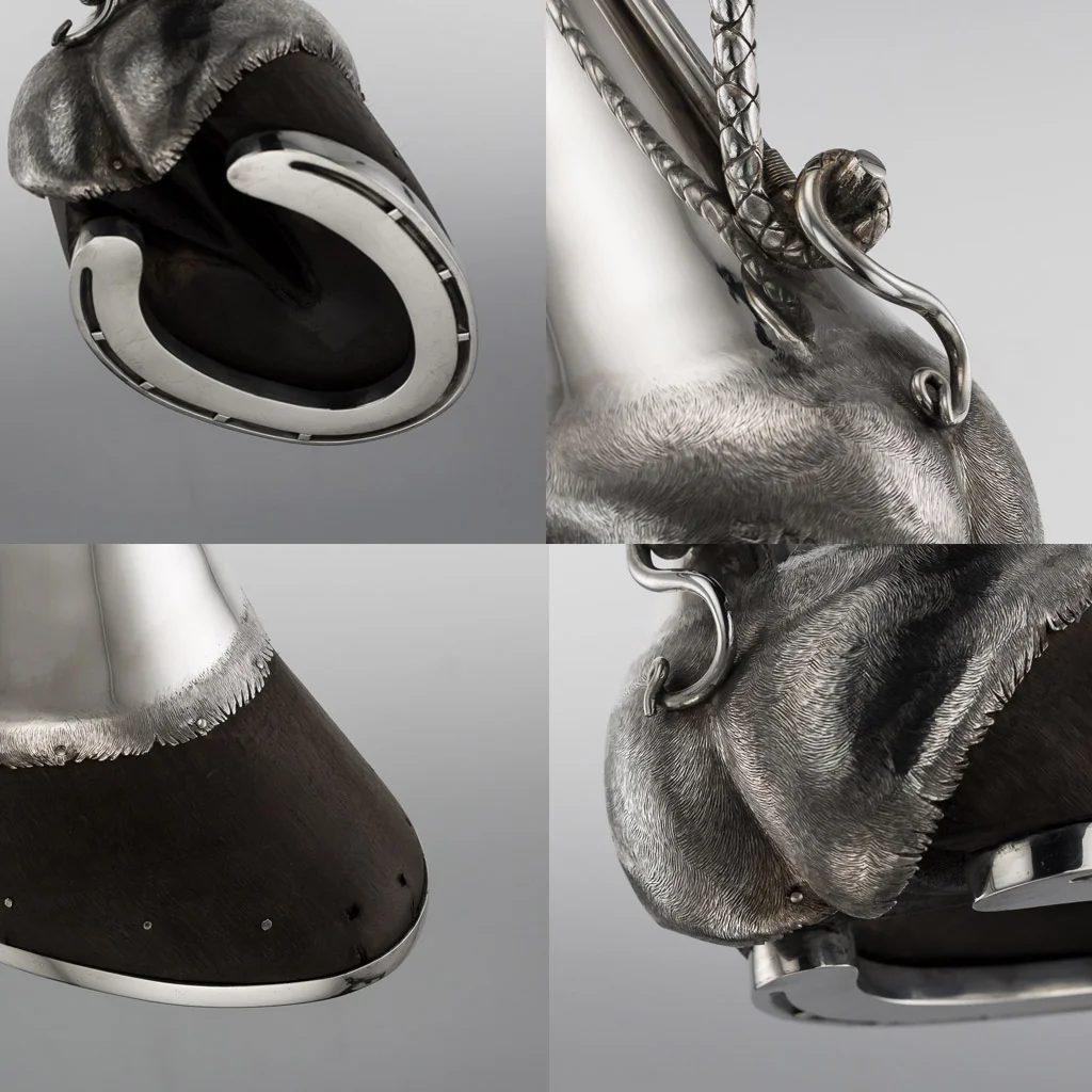 PUSHKIN ANTIQUES - ANTIQUE 19thC VICTORIAN PRIME MINISTERS SOLID SILVER NOVELTY DECANTER c.1883 - 11.jpg