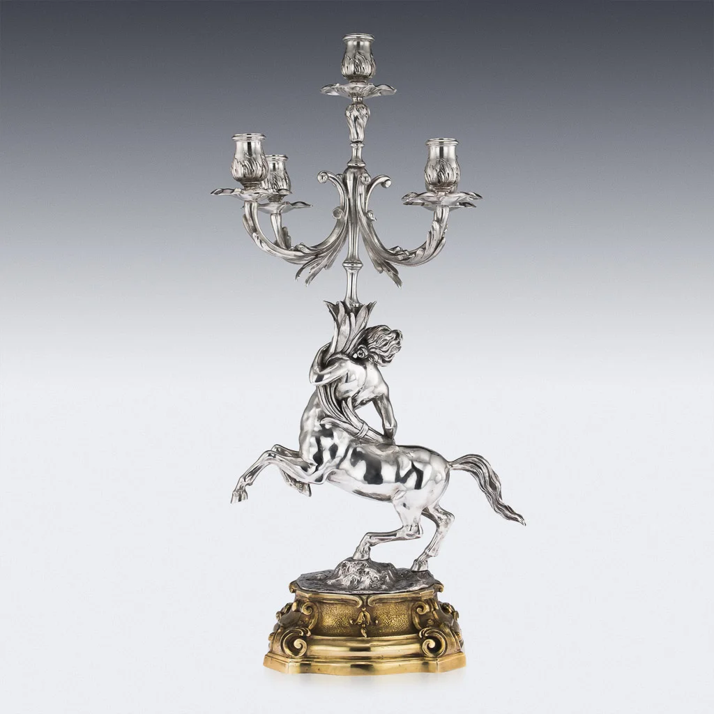 pushkin antiques - ANTIQUE 20thC ITALIAN EUGENIO AVOLIO SOLID SILVER CANDELABRA, NAPLES c.1930 - 7.jpg
