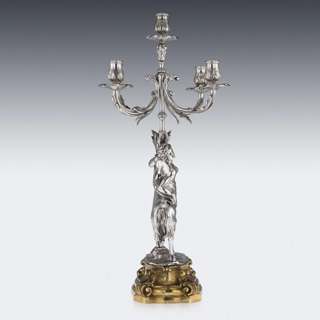 pushkin antiques - ANTIQUE 20thC ITALIAN EUGENIO AVOLIO SOLID SILVER CANDELABRA, NAPLES c.1930 - 8.jpg