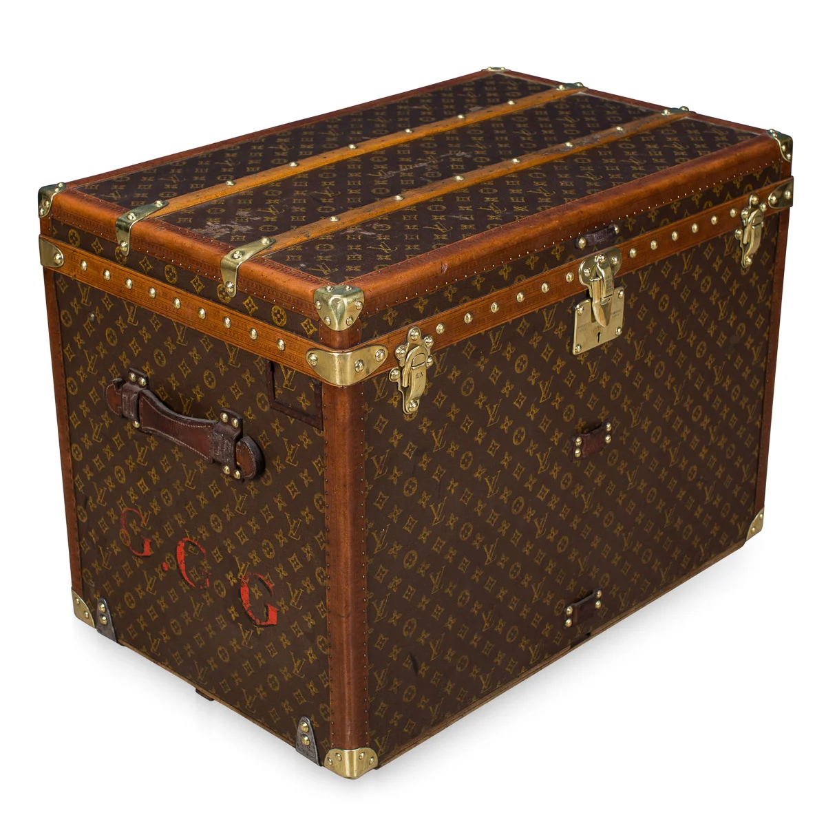 Pushkin Antiques - ANTIQUE 20thC RARE LOUIS VUITTON MONOGRAM HAT TRUNK c.1930 -2.jpg