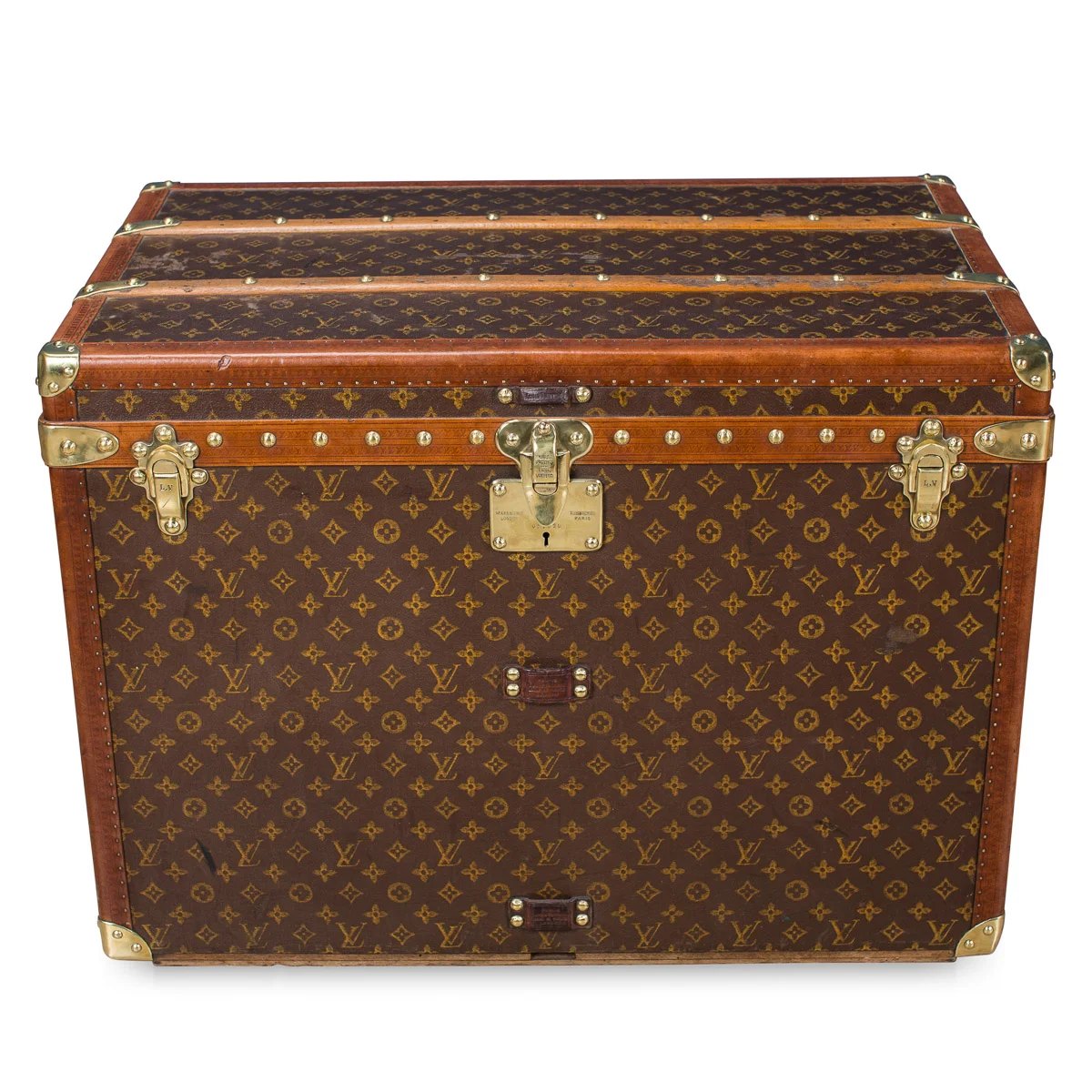 Pushkin Antiques - ANTIQUE 20thC RARE LOUIS VUITTON MONOGRAM HAT TRUNK c.1930 -3.jpg