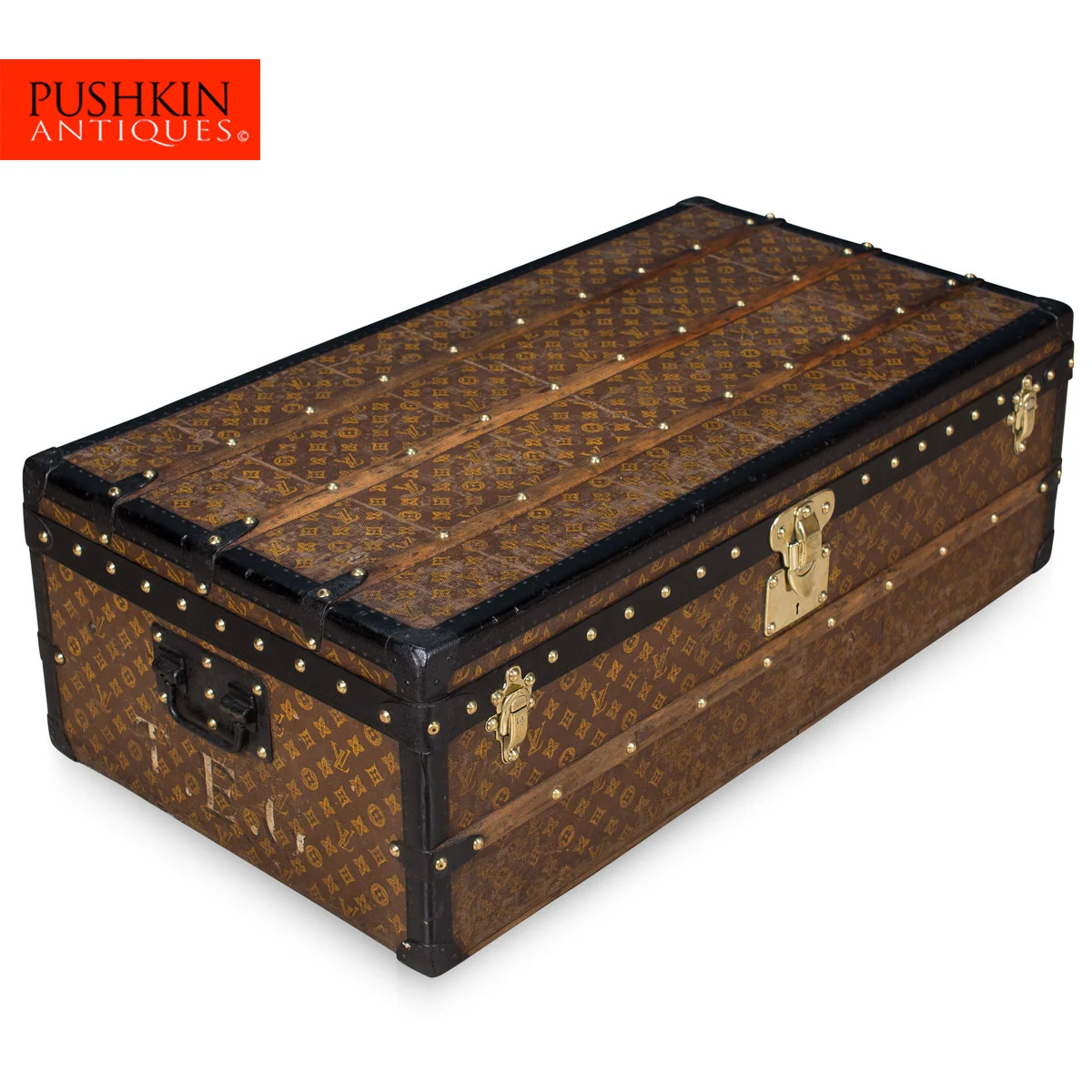 Pushkin Antiques - ANTIQUE 20thC LOUIS VUITTON MONOGRAM CABIN TRUNK c.1910 -1.jpg