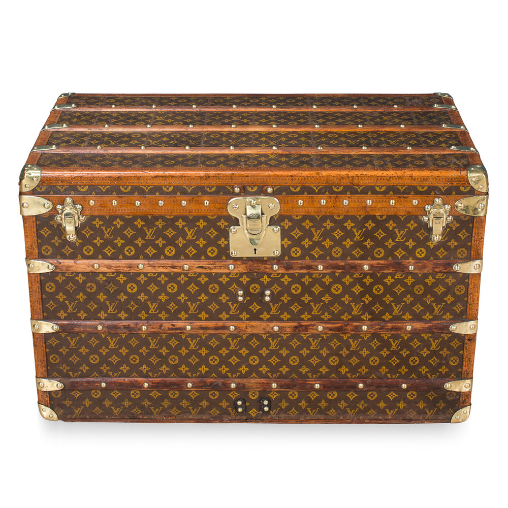 1900s Louis Vuitton Monogram Courier Trunk For Sale at 1stDibs