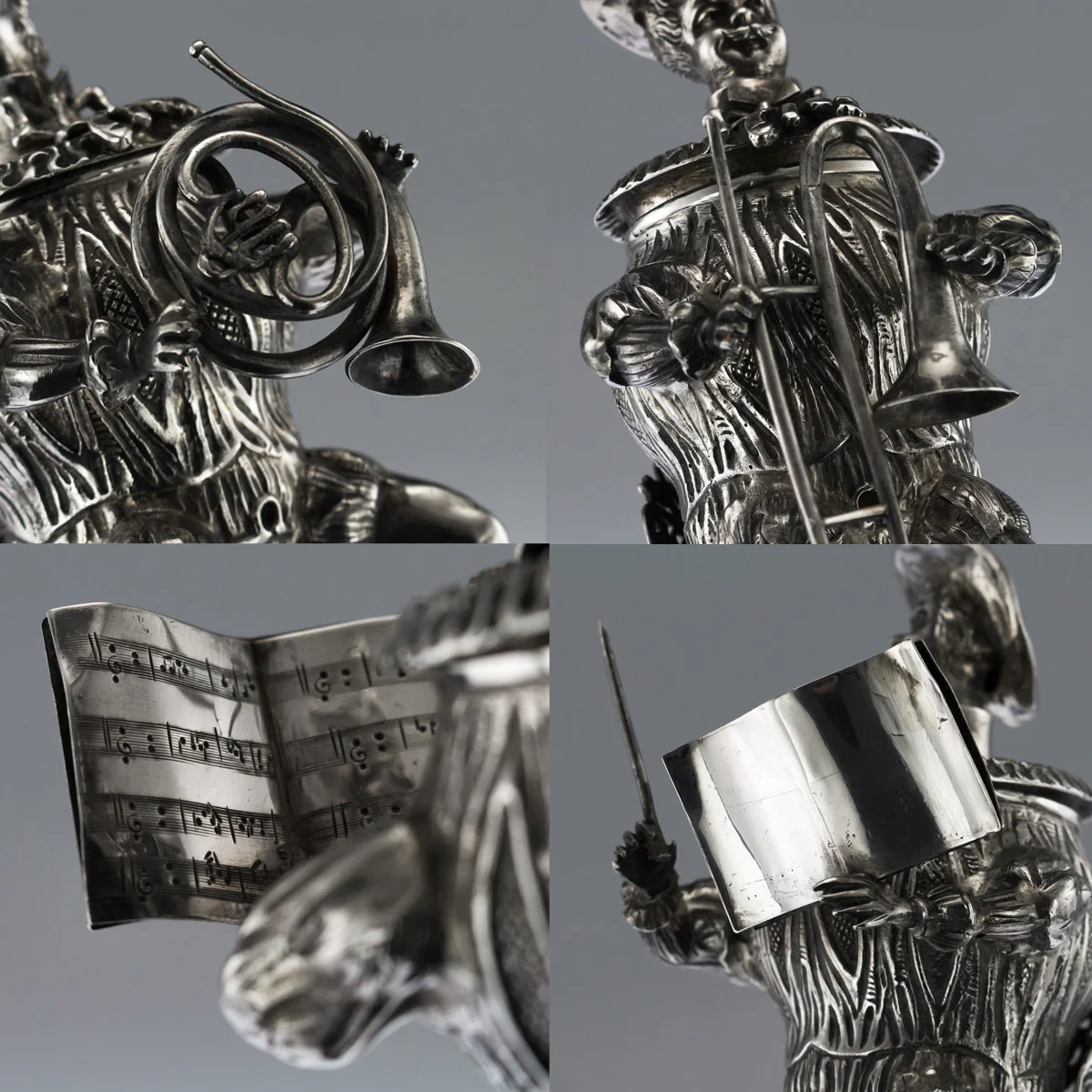 ANTIQUE 20thC GERMAN SOLID SILVER SET OF 7 MUSICIANS NOVELTY CUPS c.1910 - 10.jpg