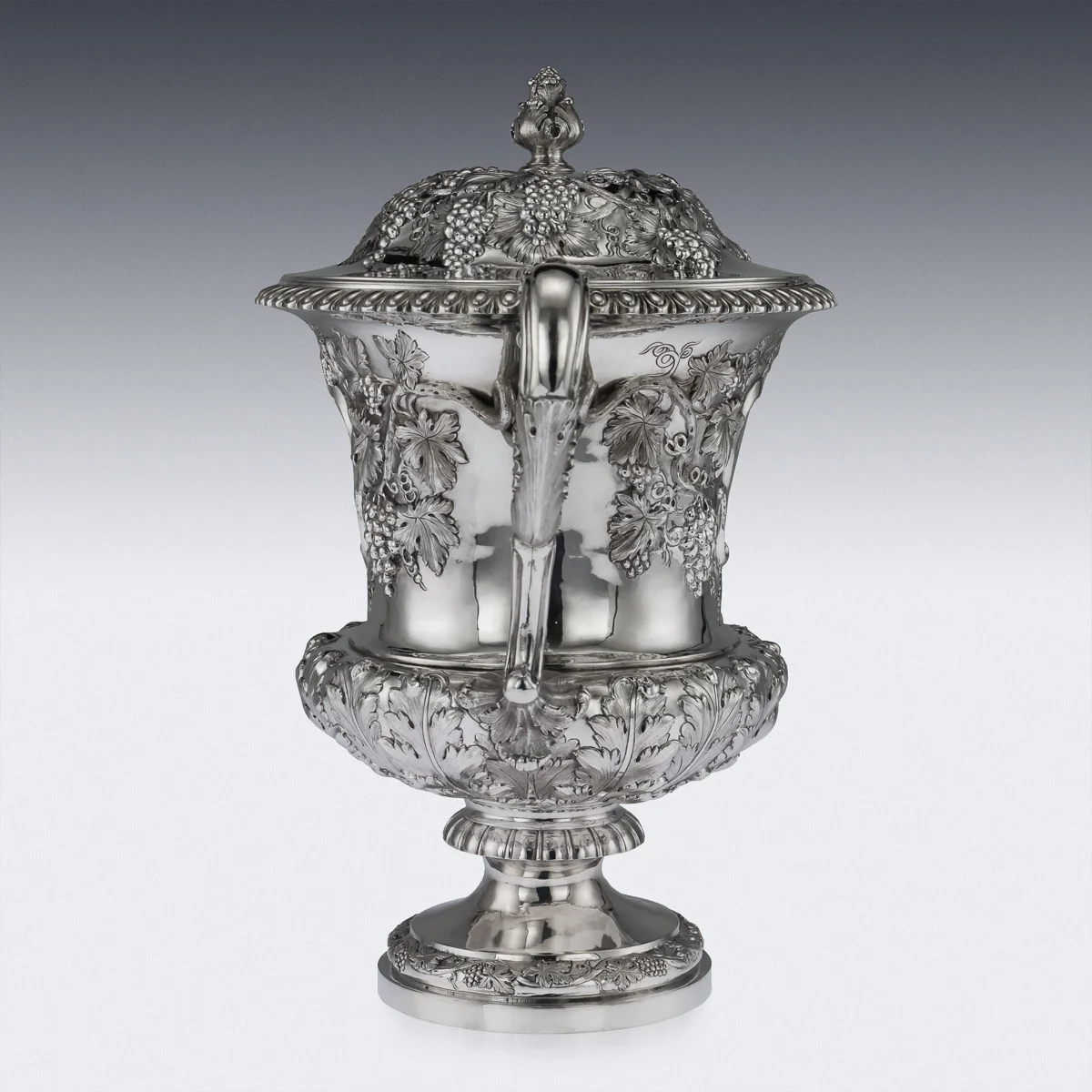 pushkin antiques - ANTIQUE 19THC SCOTTISH SOLID SILVER WINE COOLER, MARSHALL & SONS C.1842 -4.jpg