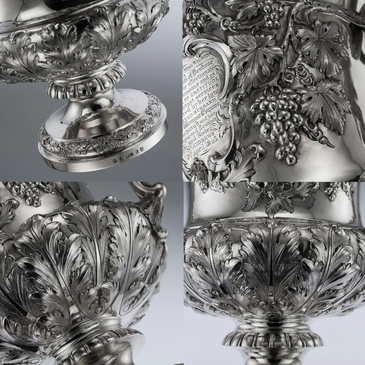 pushkin antiques - ANTIQUE 19THC SCOTTISH SOLID SILVER WINE COOLER, MARSHALL & SONS C.1842 -11.jpg