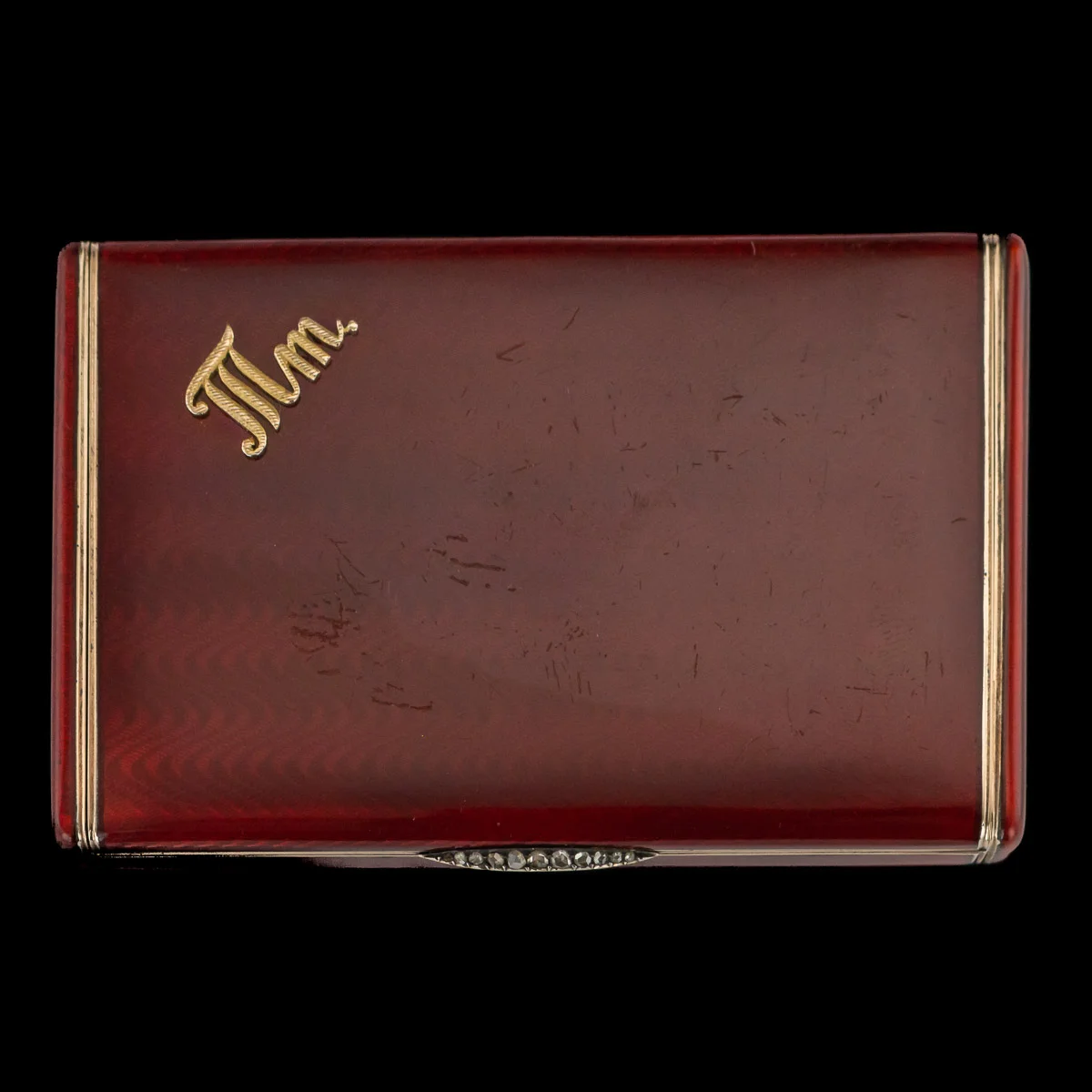 pushkin antiques - ANTIQUE 20thC RUSSIAN SILVER GILT, ENAMEL & DIAMOND CIGARETTE CASE c.1910 - 2.jpg