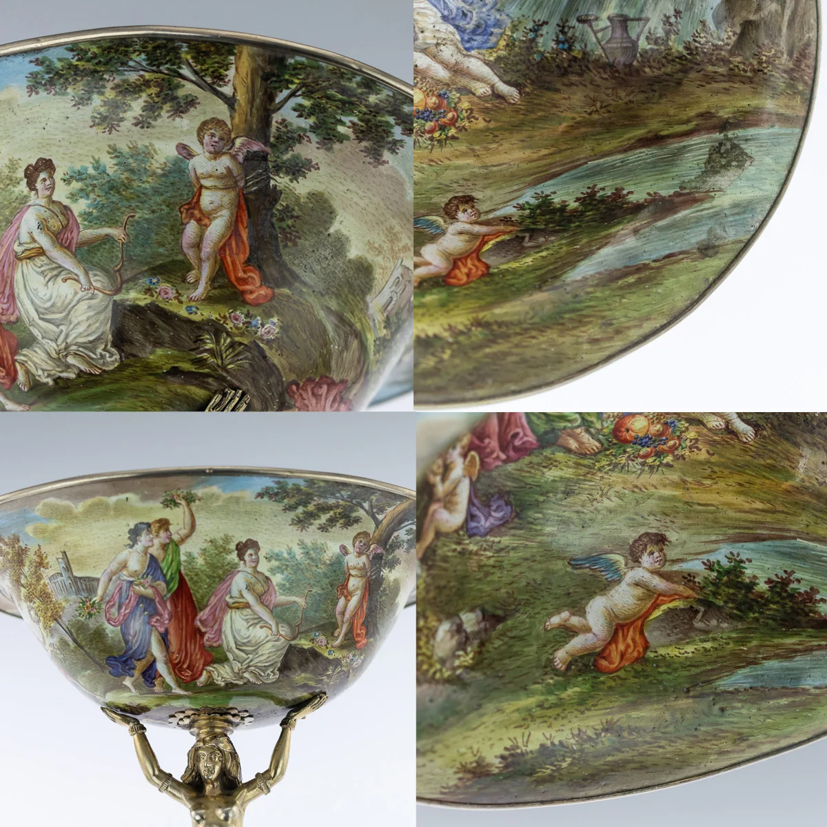 pushkin antiques - ANTIQUE 19thC AUSTRIAN SOLID SILVER & ENAMEL TAZZA, HERMANN RATZERSDORFER c.1880 - 7.jpg