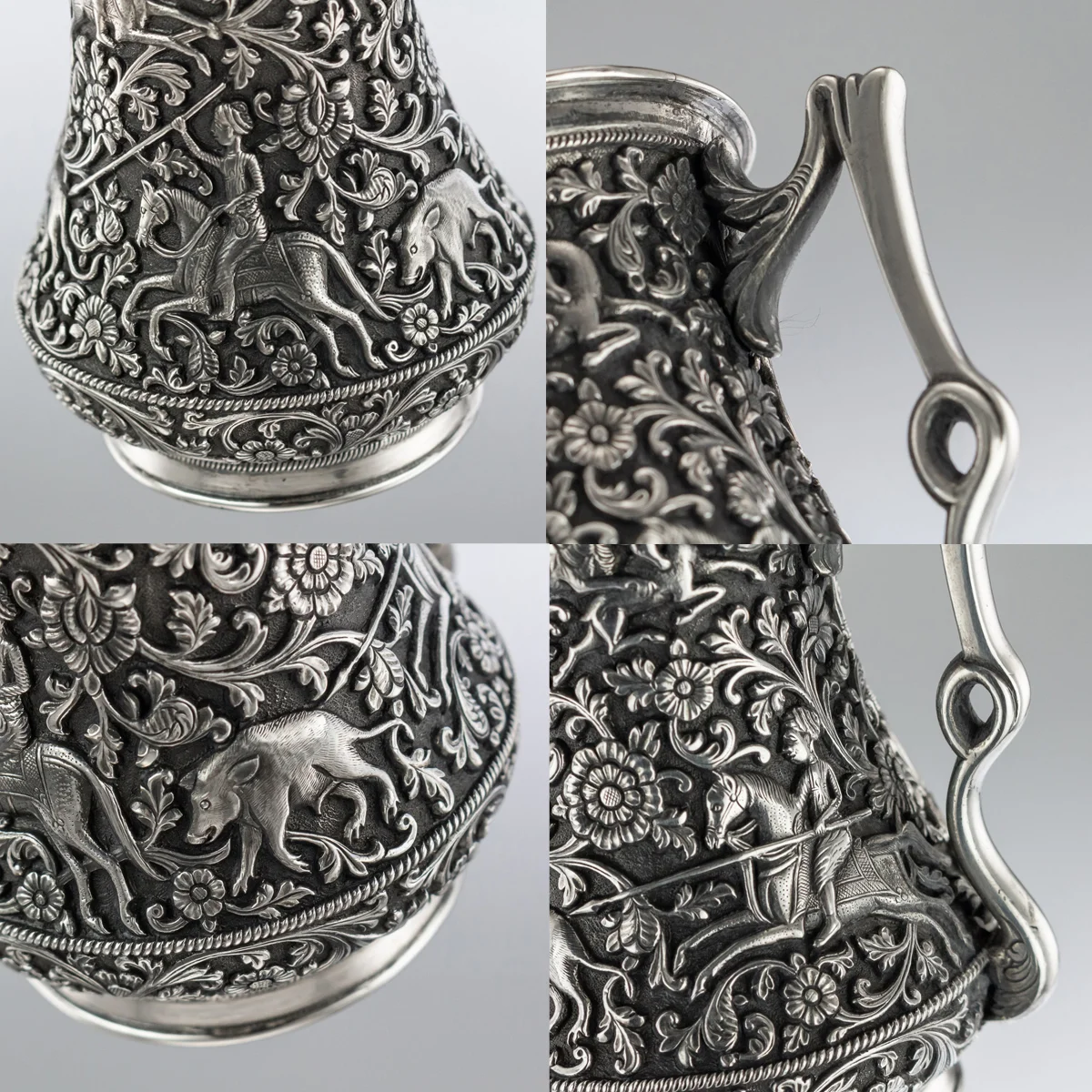 pushkin antiques - ANTIQUE 19thC INDIAN KUTCH EXCEPTIONAL SOLID SILVER HAND CRAFTED CUP c.1870 - 11.jpg