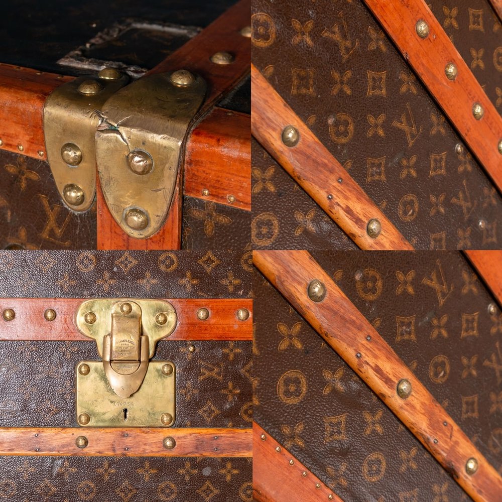 Antique Louis Vuitton Trunk, recently customized with Cocktail Bar and  Humidor at 1stDibs
