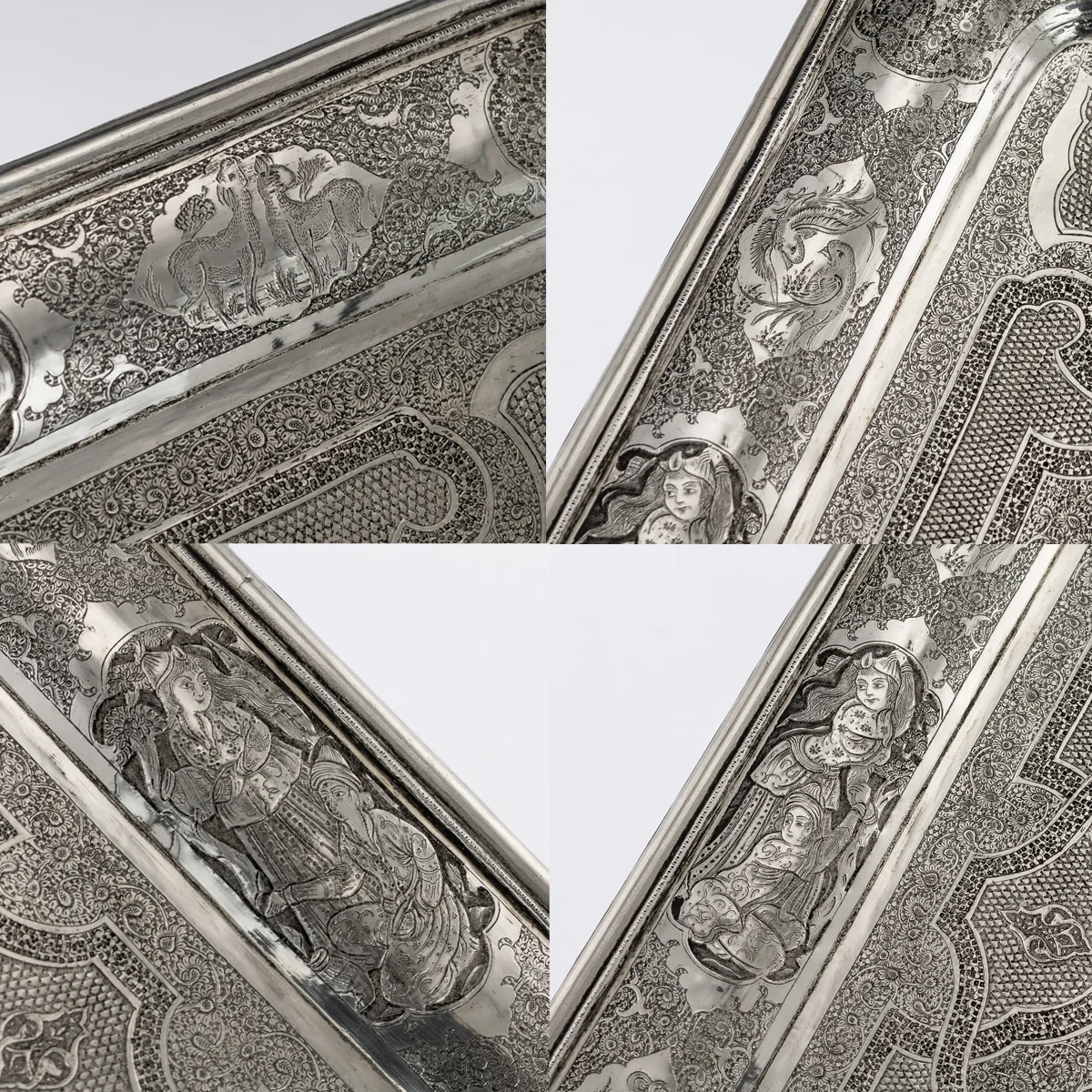 pushkin antiques - ANTIQUE 20thC PERSIAN SOLID SILVER MASSIVE WALL PLAQUE : TRAY, VAFADAR c.1930 - 11.jpg
