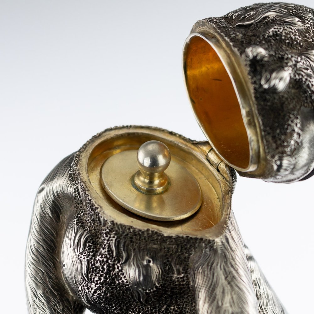 ANTIQUE 20thC RUSSIAN FABERGE LIGHTER IN FORM OF A CHIMPANZEE c.1900 — Pushkin