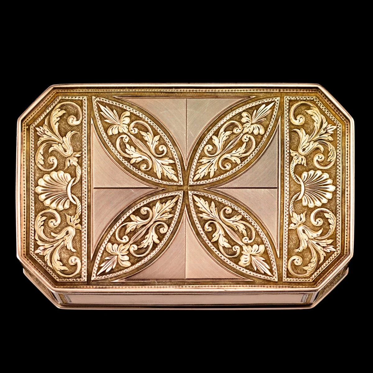 pushkin antiques - ANTIQUE 19thC AUSTRIAN 18k TWO-COLOUR GOLD SNUFF BOX c.1820 - 3.jpg
