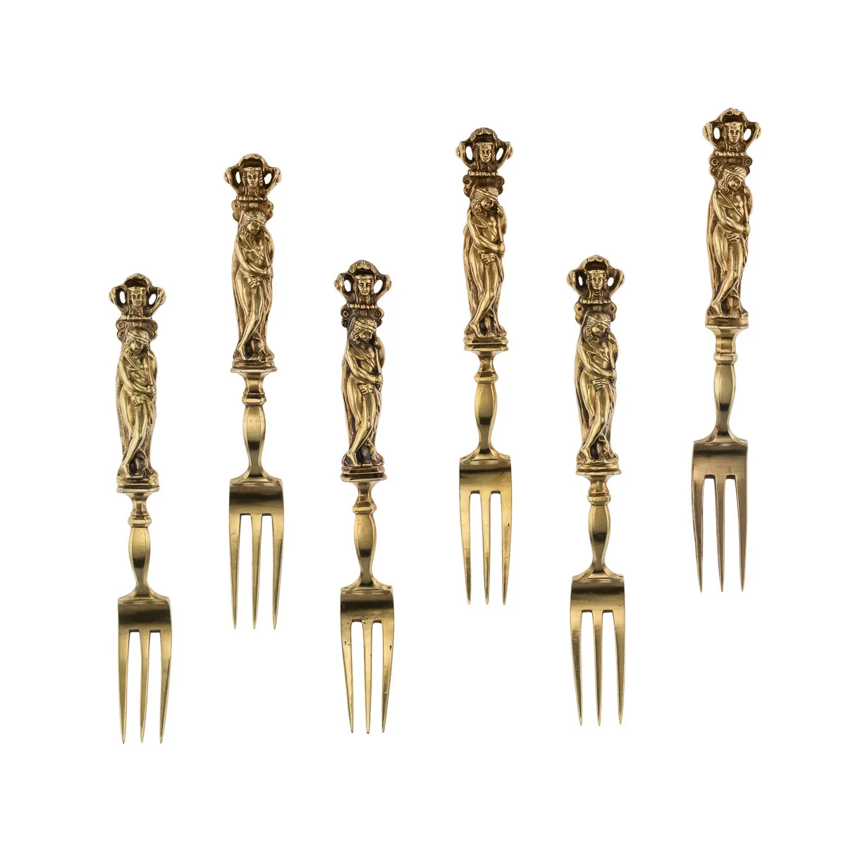 ANTIQUE 19thC GERMAN 14K SOLID GOLD RENAISSANCE STYLE CUTLERY SERVICE c.1830 - 6.jpg