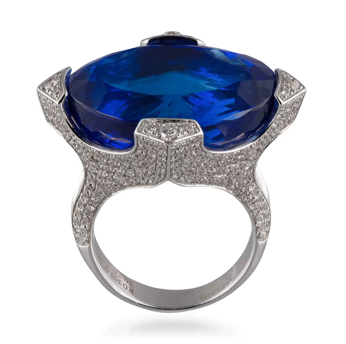 pushkin antiques - TANZANITE 32.6 CARAT & DIAMONDS 18k GOLD RING - 2.jpg