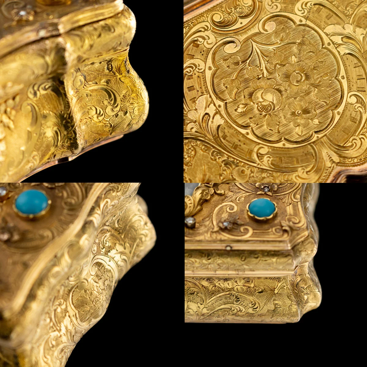 Pushkin Antiques - ANTIQUE 19thC GERMAN GEM SET 14k GOLD & MINIATURE SNUFF BOX c.1850 - 10.jpg