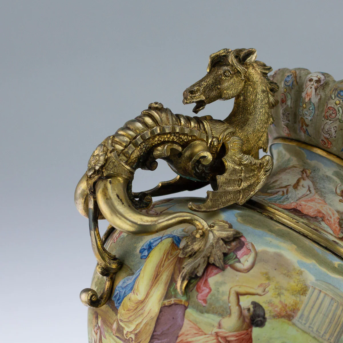 Pushkin Antiques - ANTIQUE 19thC AUSTRIAN SOLID SILVER-GILT & ENAMEL VASE, HERMANN BOHM c.1880 - 7.jpg