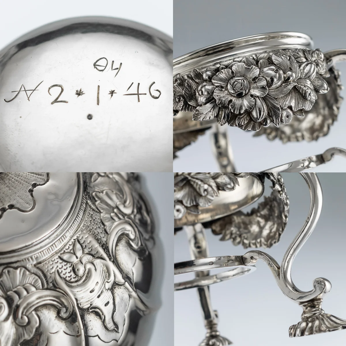 Pushkin Antiques - ANTIQUE 18thC IMPERIAL RUSSIAN SOLID SILVER TEA KETTLE ON STAND, MOSCOW c.1761 - 10.jpg