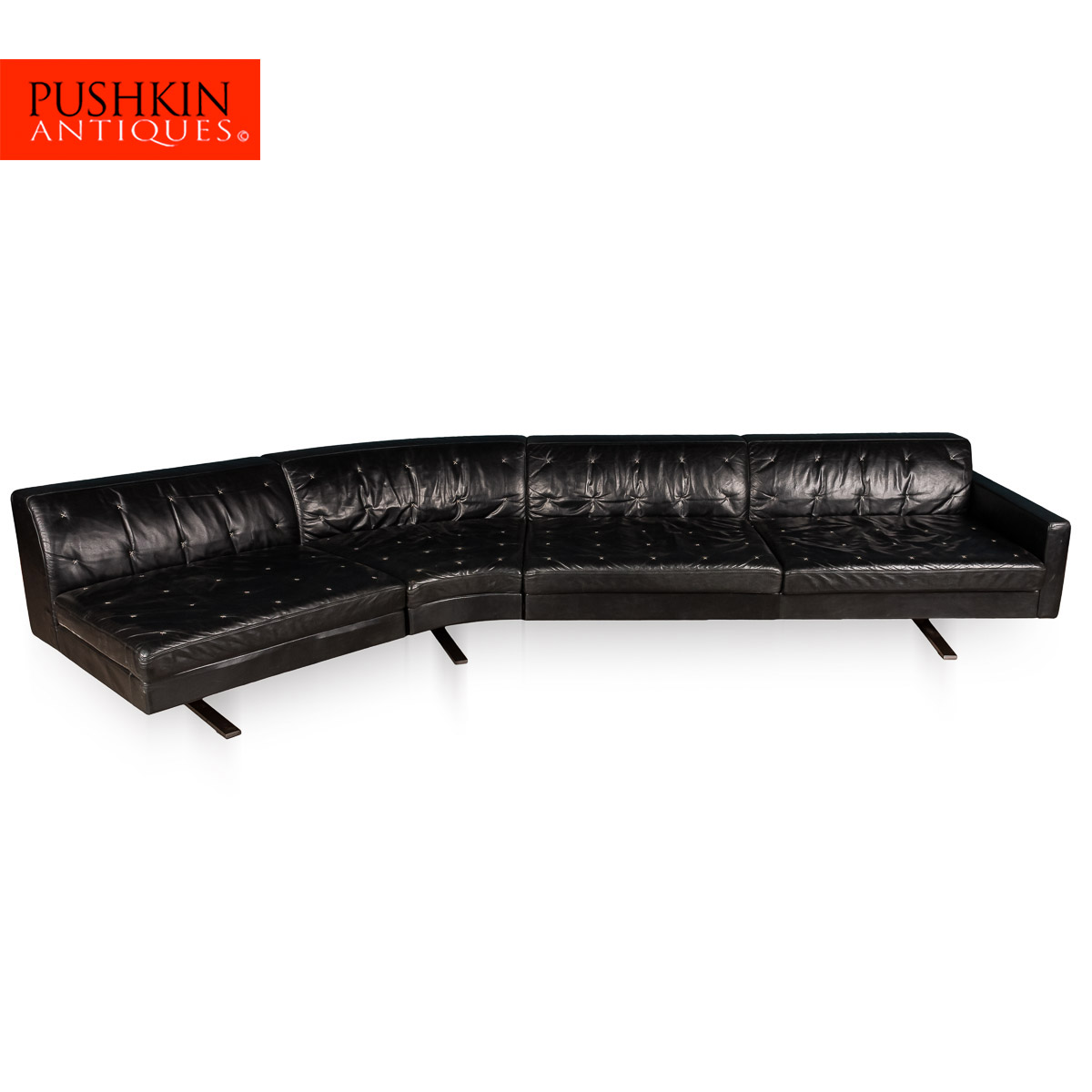 Pushkin Antiques Superb 21stc Italian Three Seat Leather Sofa By Poltrona Frau