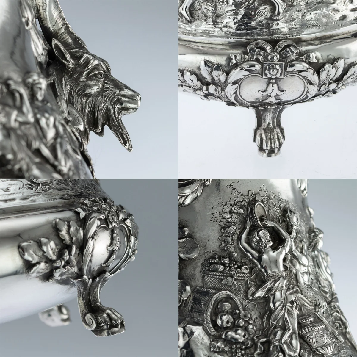 pushkin antiques - ANTIQUE 19thC GERMAN SOLID SILVER WINE COOLERS, GEORG ROTH, HANAU c.1890 - 11.jpg