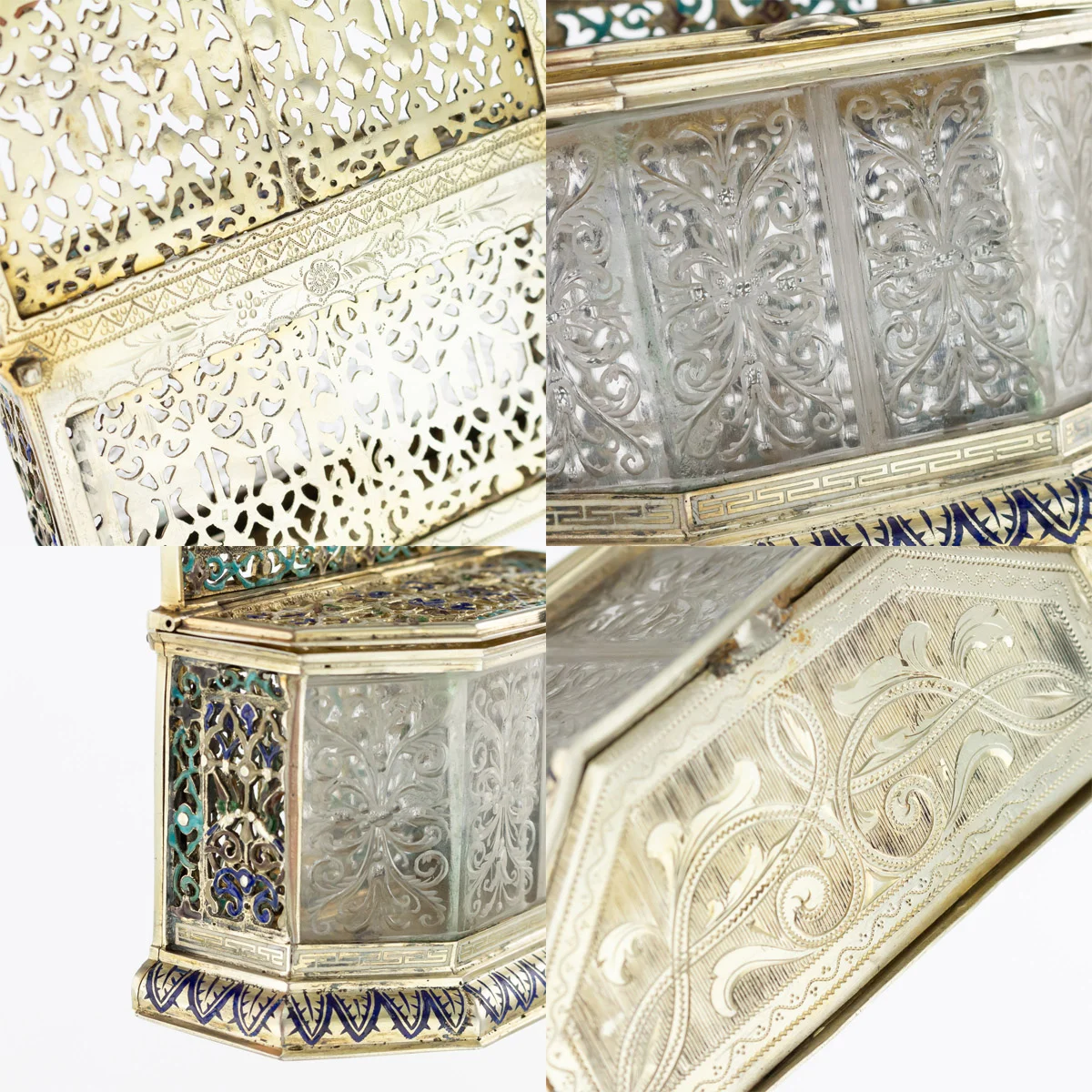 Pushkin Antiques - ANTIQUE 19thC AUSTRIAN SOLID SILVER-GILT & ENAMEL RELIQUARY, RUDOLF LINKE c.1890 -11.jpg