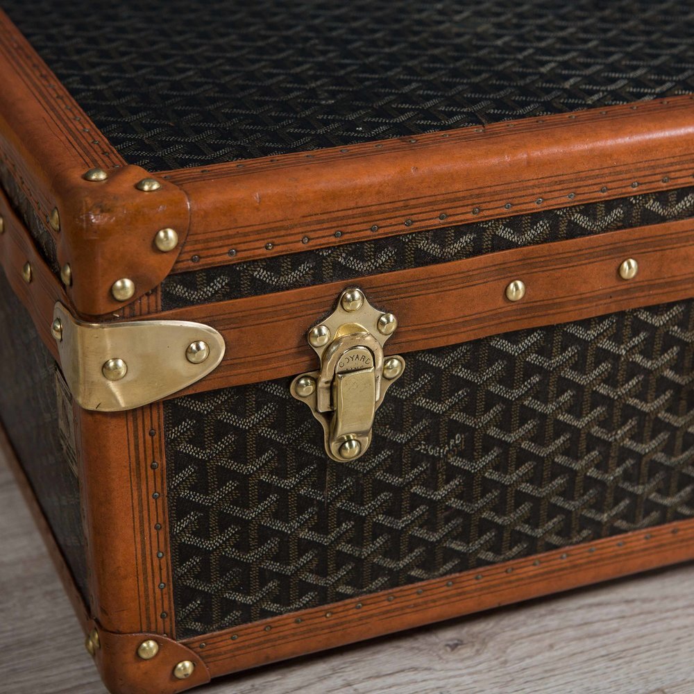 ANTIQUE 20thC LEATHER GOYARD SUITCASE, PARIS c.1930 — Pushkin Antiques