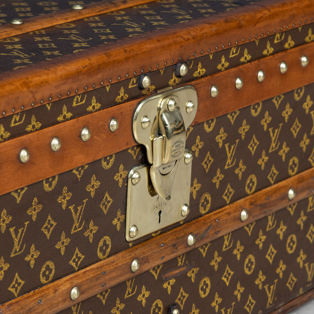 Antique 1920s Louis Vuitton Leather Suitcase