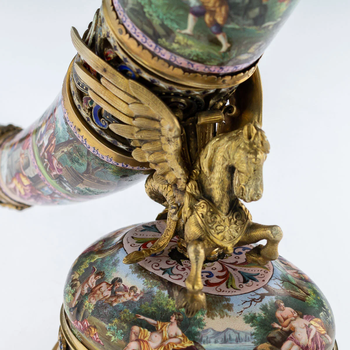 Pushkin Antiques - ANTIQUE 19thC AUSTRIAN SILVER GILT & ENAMEL HUNTING HORN, KARL BANK c.1890 - 9.jpg