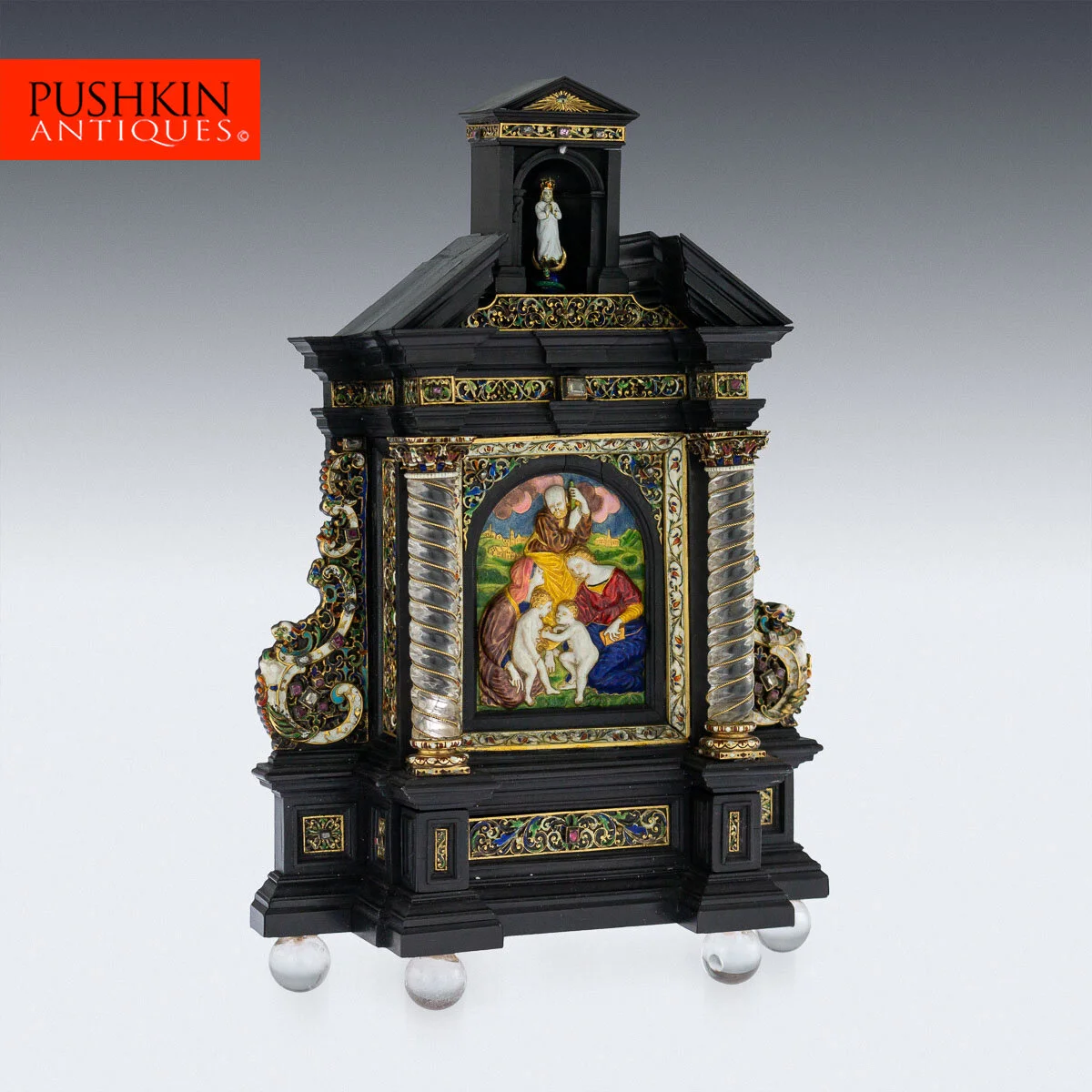 Pushkin Antiques - ANTIQUE 19thC AUSTRIAN SILVER-GILT & ENAMEL RELIQUARY, REINHOLD VASTERS c.1870 - 2.jpg