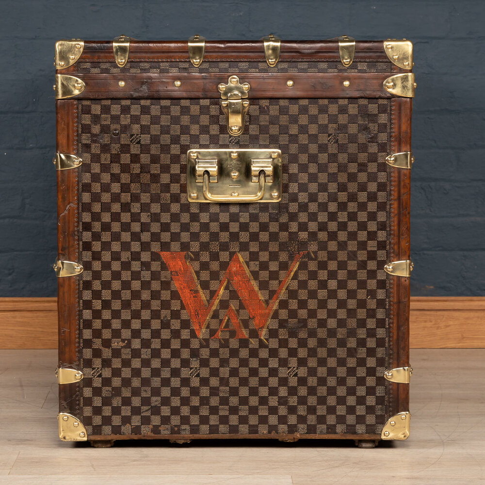 ANTIQUE 20thC LOUIS VUITTON iN DAMIER CANVAS MALLE HAUTE TRUNK, PARIS  c.1900 — Pushkin Antiques